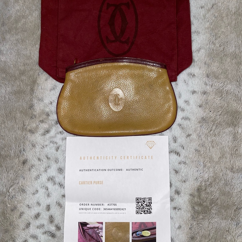 Authentic Vintage Cartier Logo Must De Clutch Bag